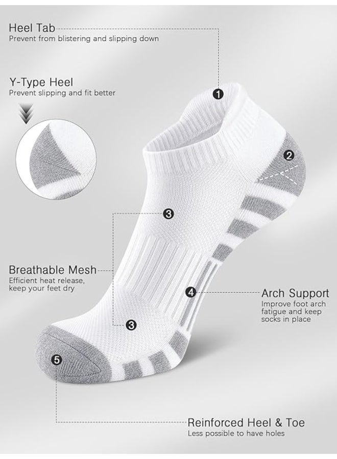 Athletic  Running Ankle Cotton Socks, Low Cut Cushioned functional Anti-Blister Tab Sports Socks for Men Women 6pairs - Image 2